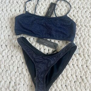 Triangl bikini sparkly blue